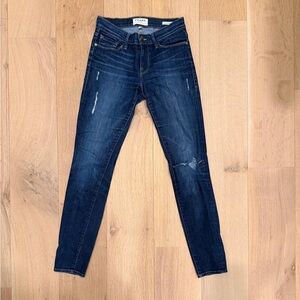 FRAME Le Skinny de Jeanne Jeans Size 26 Dark Wash Distressed